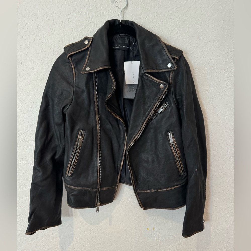 Zara Leather Biker Jacket